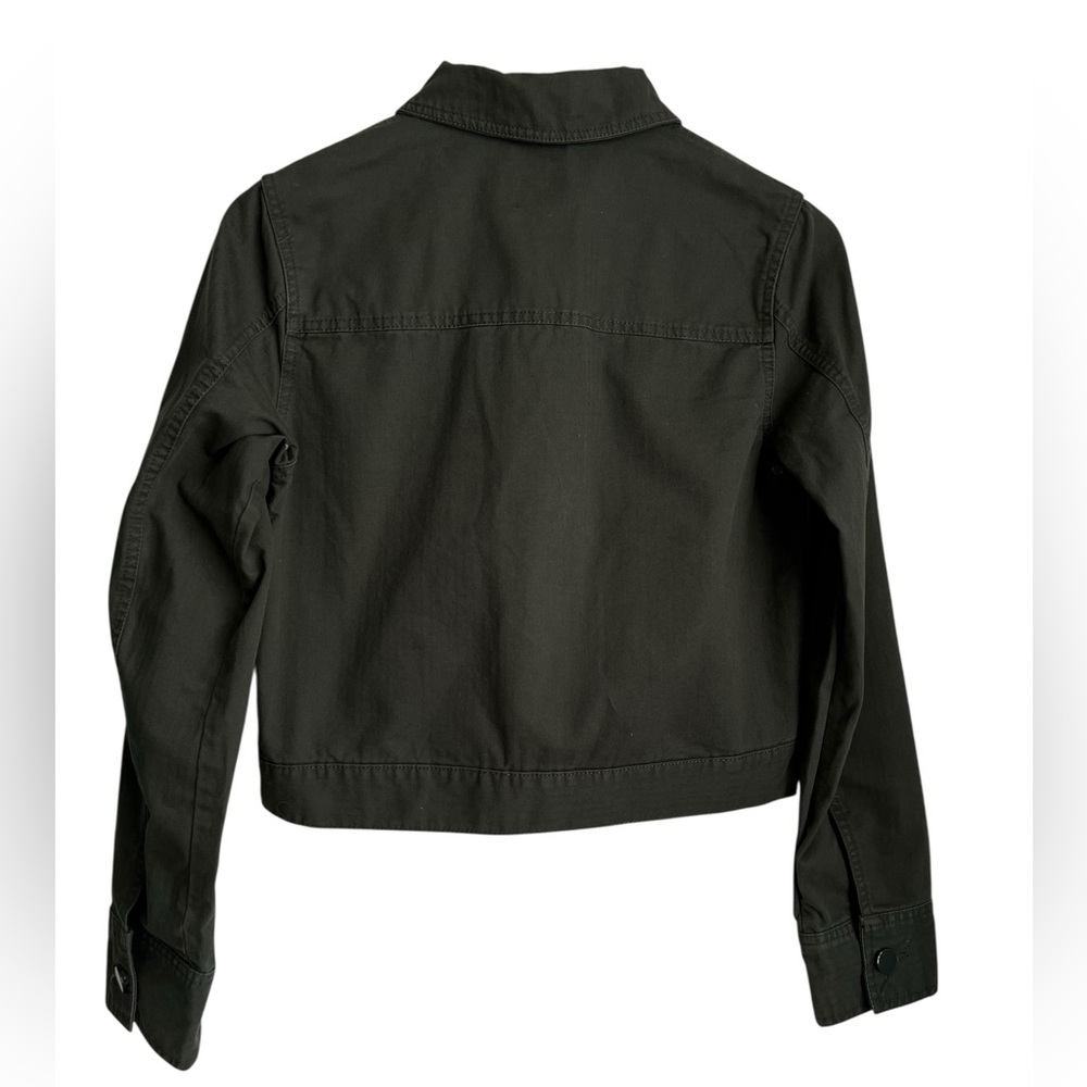 A New Day Green Cropped Button Down Cotton Jacket - SZ: Small - Picture 2 of 6
